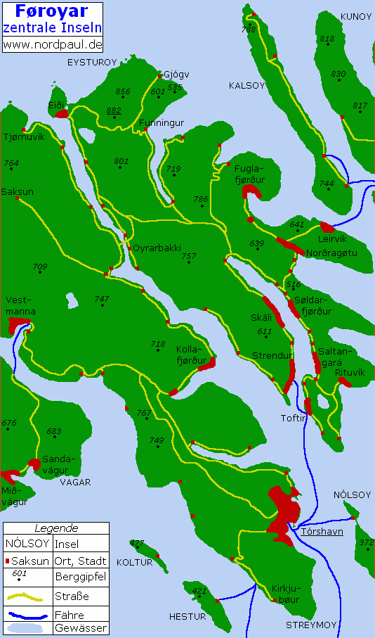 die Inseln Streymoy und Eysturoy