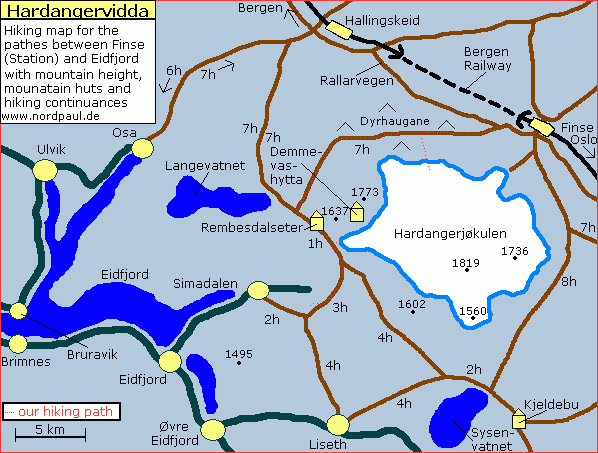 Finse, Hardanger glacier und Eidfjord
